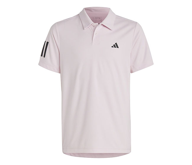 adidas Boys Club 3 Stripe Polo (Clear Pink)