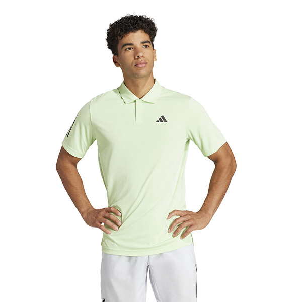 Fromuth Racquet Sports - adidas Club 3 Stripe Polo (M) (Green Spark)