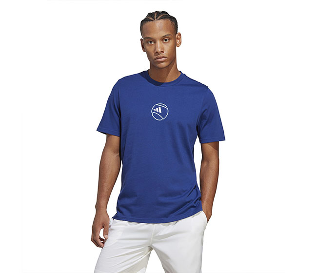 adidas Tennis Category Graphic Tee (M) (Victory Blue)