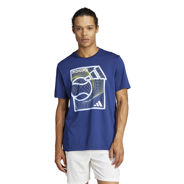 Fromuth Racquet Sports - adidas Tennis Play Graphic Tee (M) (Dark Blue)