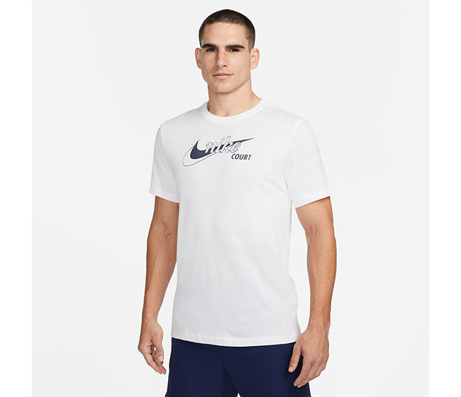 Nike Dri-FIT Swoosh Tennis Tee (M) (White)