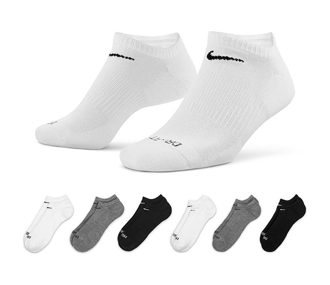 Nike Everyday Plus Cushion No Show (6x) (White/Grey/Black)