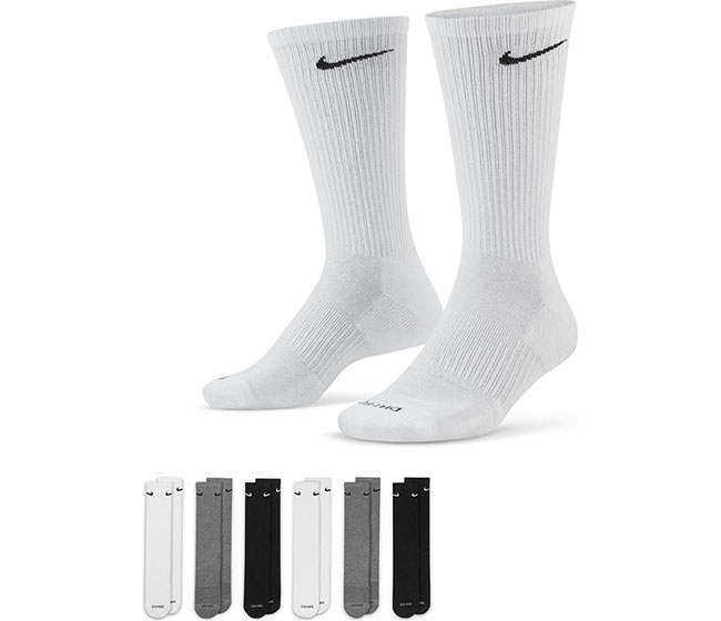 Nike Everyday Plus Cushion Crew (6x) (White/Grey/Black)