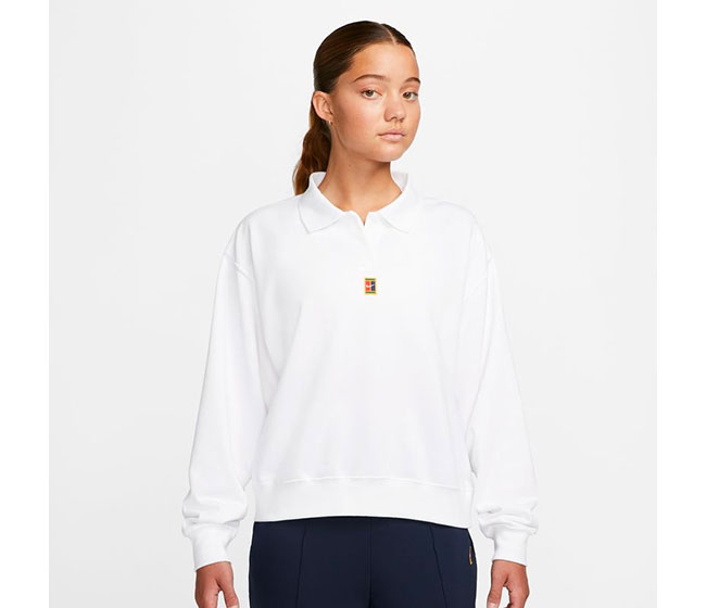 Nike Court Heritage Long Sleeve Polo (W) (White)