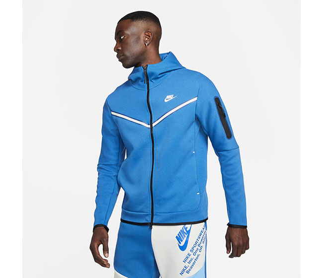 Nike Tech Fleece Full Zip Hoodie (M) (Blue)