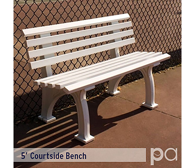 5' Courtsider Bench (White)