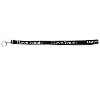 I Love Tennis Lanyard (Black)