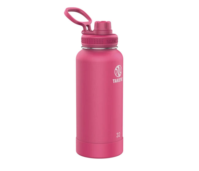 Takeya Pickleball Insulated Water Bottle w/Spout Lid (32oz) (Pink)